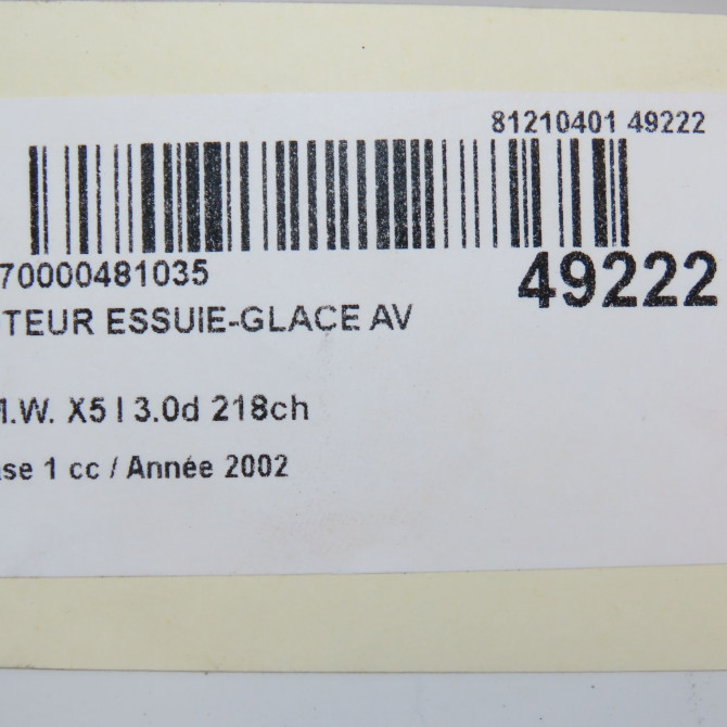 Moteur essuie-glace avant occasion B.M.W. X5 I Phase 1 04-2000->12-2006 3.0d 218ch 61617111535 6