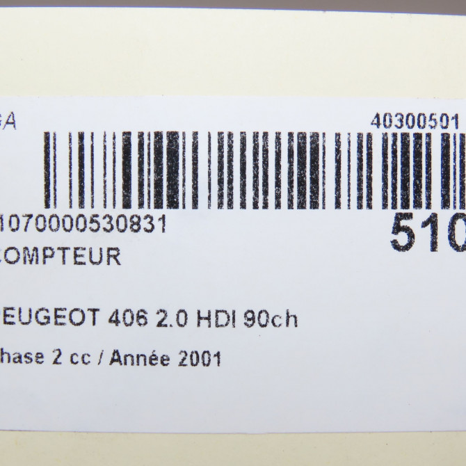 Compteur occasion PEUGEOT 406 Phase 2 04-1999->04-2004 2.0 HDI 90ch 610456 7
