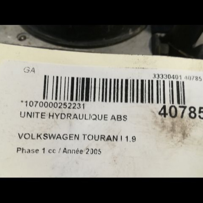 Unité hydraulique ABS occasion VOLKSWAGEN TOURAN I Phase 1 03-2003->12-2006 1.9 TDI 105ch 1K0614517AEBEF 4