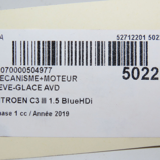 Mecanisme + moteur lève-glace avant droit occasion  9840154280 7