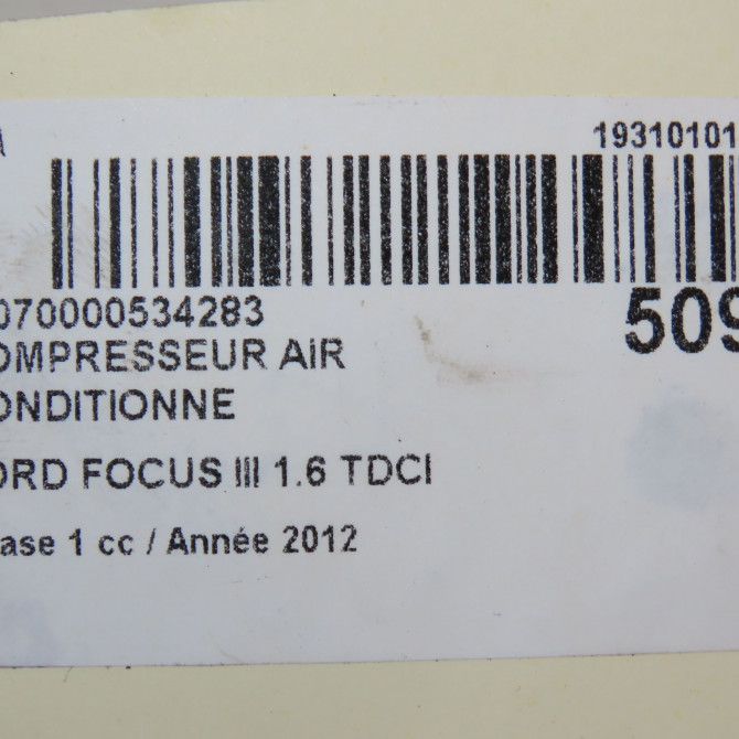 Compresseur air conditionne occasion FORD FOCUS III Phase 1 01-2011->04-2015 1.6 TDCI 115ch 1799468 7