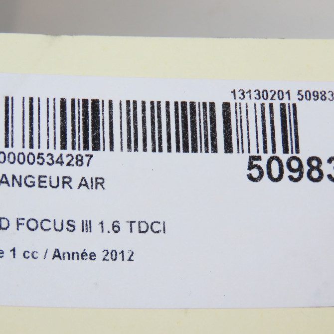 Echangeur air occasion FORD FOCUS III Phase 1 01-2011->04-2015 1.6 TDCI 115ch 2027395 5