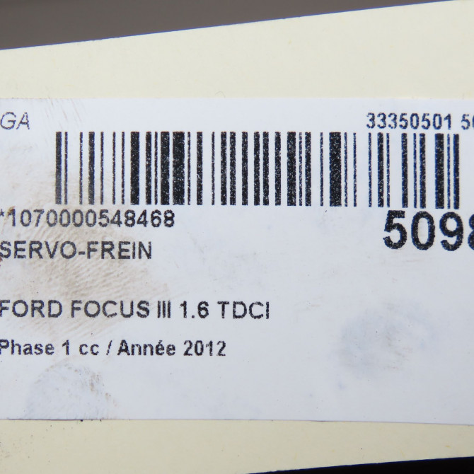 Servo-frein occasion FORD FOCUS III Phase 1 01-2011->04-2015 1.6 TDCI 115ch 2258870 6