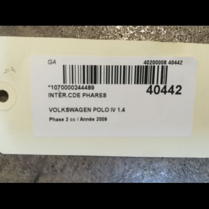 Interrupteur commande de phares occasion VOLKSWAGEN POLO IV Phase 2 05-2005->09-2009 1.4 TDI 70ch 6Q0953513F9B9 3