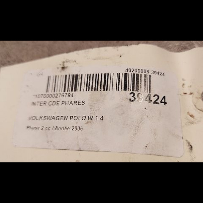 Interrupteur commande de phares occasion VOLKSWAGEN POLO IV Phase 2 05-2005->09-2009 1.4 TDI 70ch 6Q0953513F9B9 3