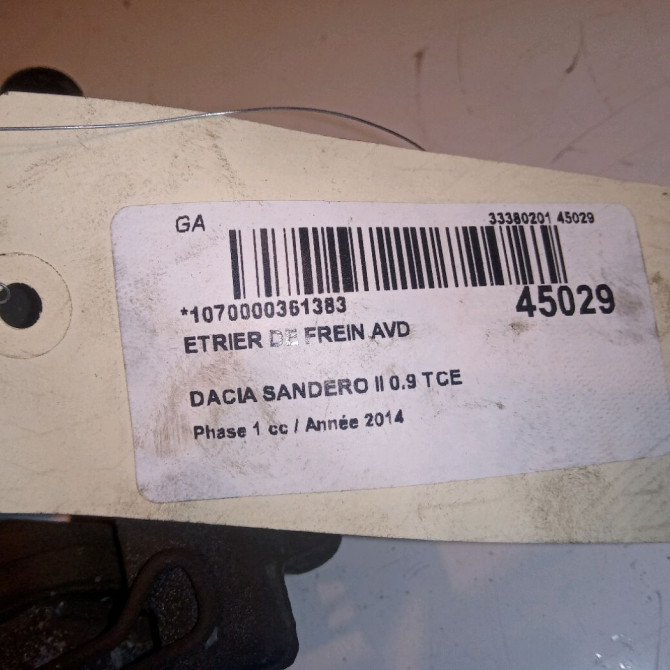 Etrier de frein avant droit occasion DACIA SANDERO II Phase 1 10-2012->... 0.9 TCE 90ch 410016069R 3