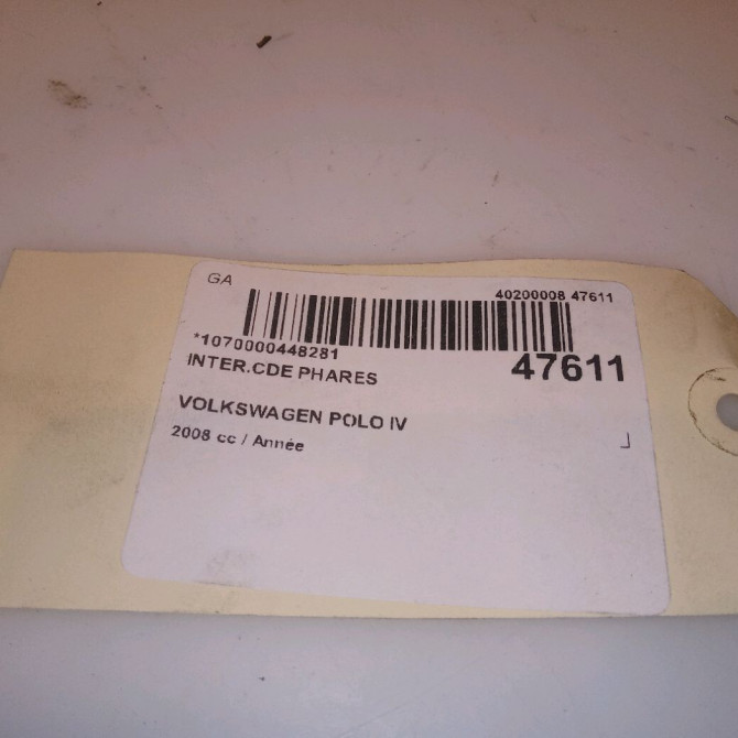 Interrupteur commande de phares occasion VOLKSWAGEN POLO IV Phase 2 05-2005->09-2009 4