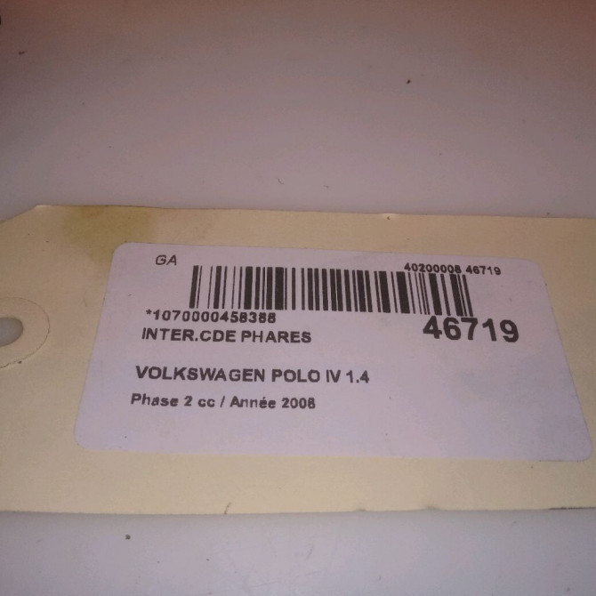 Interrupteur commande de phares occasion VOLKSWAGEN POLO IV Phase 2 05-2005->09-2009 1.4 TDI 70ch 5