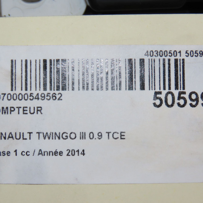 Compteur occasion RENAULT TWINGO III Phase 1 06-2014->... 0.9 TCE 12v 90ch 248216413R 6