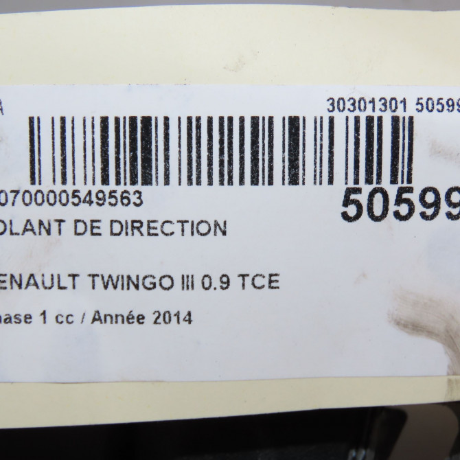 Volant de direction occasion RENAULT TWINGO III Phase 1 06-2014->... 0.9 TCE 12v 90ch 484007081R 7
