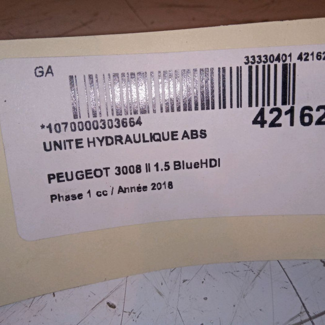 Unité hydraulique ABS occasion PEUGEOT 3008 II Phase 1 04-1995->04-1999 1.5 BlueHDI 130ch 1623161680 4