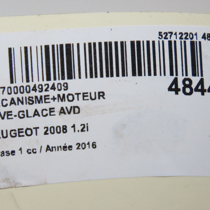 Mecanisme + moteur lève-glace avant droit occasion PEUGEOT 2008 Phase 1 01-2013->... 1.2i PURETECH 110ch 9816402080 7