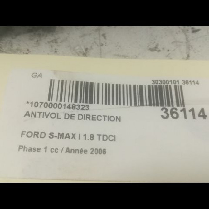 Antivol de direction occasion FORD S-MAX I Phase 1 05-2006->03-2010 1.8 TDCI 125ch 2