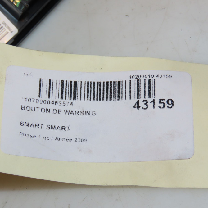 Bouton de warning occasion SMART 146 Phase 1 04-1995->04-1999 0.8 CDI 45ch 3
