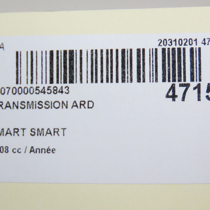 Transmission arrière droite occasion SMART SMART CITY/FORTWO II Phase 1 04-2007->03-2015 A4513570801 6