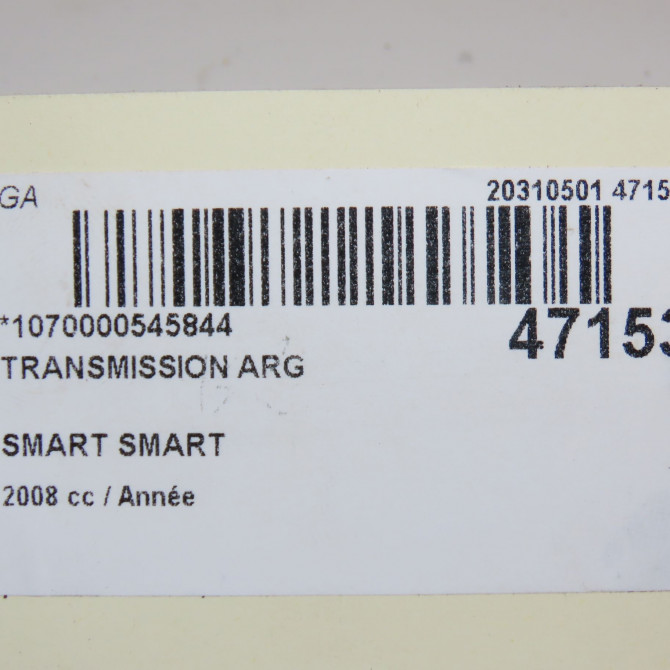Transmission arrière gauche occasion SMART SMART CITY/FORTWO II Phase 1 04-2007->03-2015 A4513570501 7