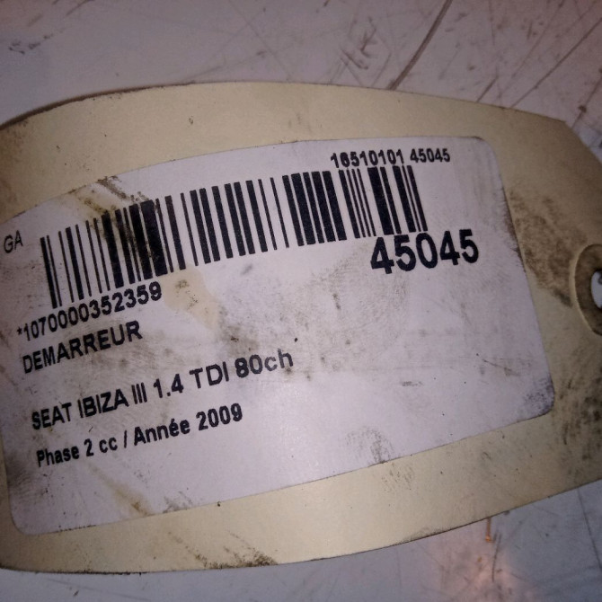 Démarreur occasion SEAT IBIZA III Phase 2 03-2006->06-2009 1.4 TDI 80ch 6