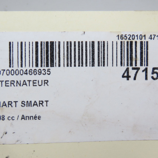 Alternateur occasion SMART SMART CITY/FORTWO II Phase 1 04-2007->03-2015 A1321540001 8
