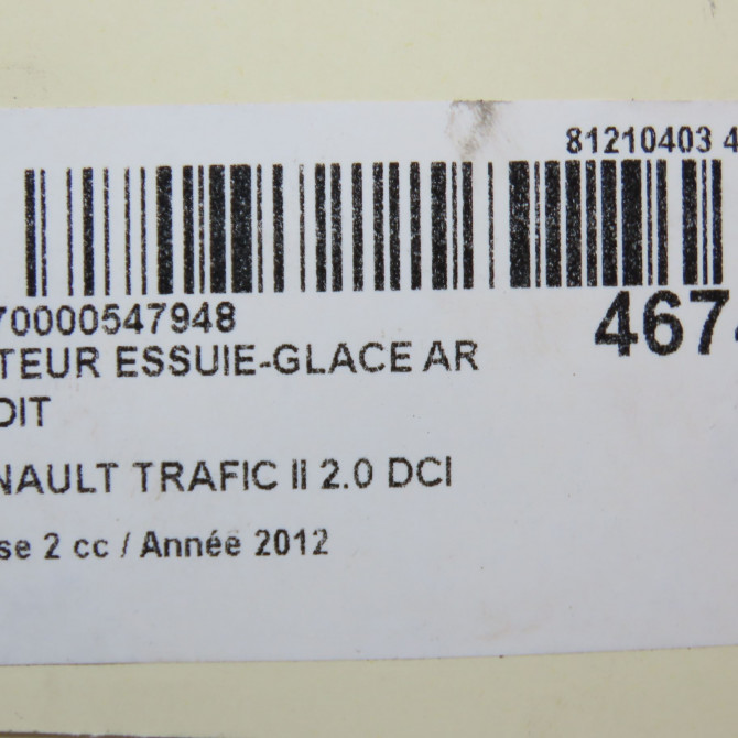 occasion RENAULT TRAFIC II Phase 2 08-2006->... 2.0 DCI 16v 115ch 7700311590 7