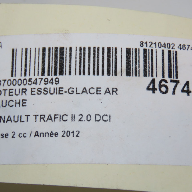 occasion RENAULT TRAFIC II Phase 2 08-2006->... 2.0 DCI 16v 115ch 7700311590 6