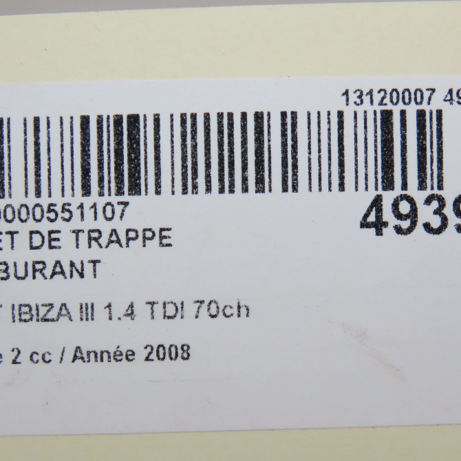 Volet de trappe carburant occasion SEAT IBIZA III Phase 2 03-2006->06-2009 1.4 TDI 70ch 6L6809905GGRU 4