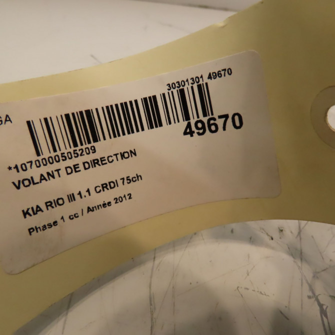 Volant de direction occasion KIA RIO III Phase 1 06-2011->... 1.1 CRDI 75ch 561201W200HU 5