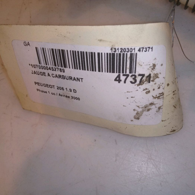 Jauge a carburant occasion PEUGEOT 206 Phase 1 09-1998->03-2009 1.9 D 5