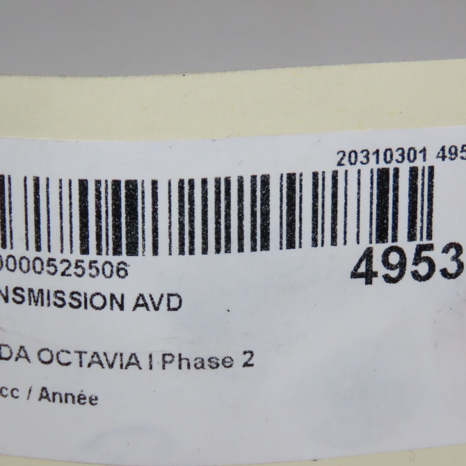 Transmission avant droite occasion SKODA OCTAVIA I Phase 1 04-1995->04-1999 1.9 TDI 90ch 5