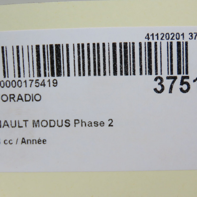 Autoradio occasion RENAULT MODUS Phase 2 01-2008->12-2012 8200656705 5