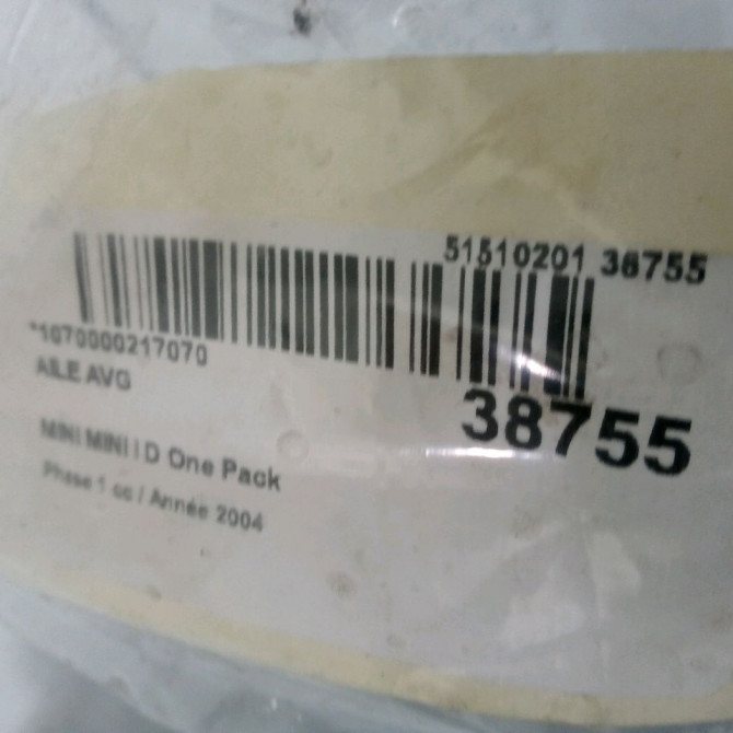 Aile avant gauche occasion MINI MINI I Phase 1 09-2001->07-2004 D One Pack 41217037437 2