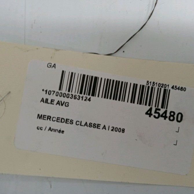 Aile avant gauche occasion MERCEDES CLASSE A I 1698810101 2