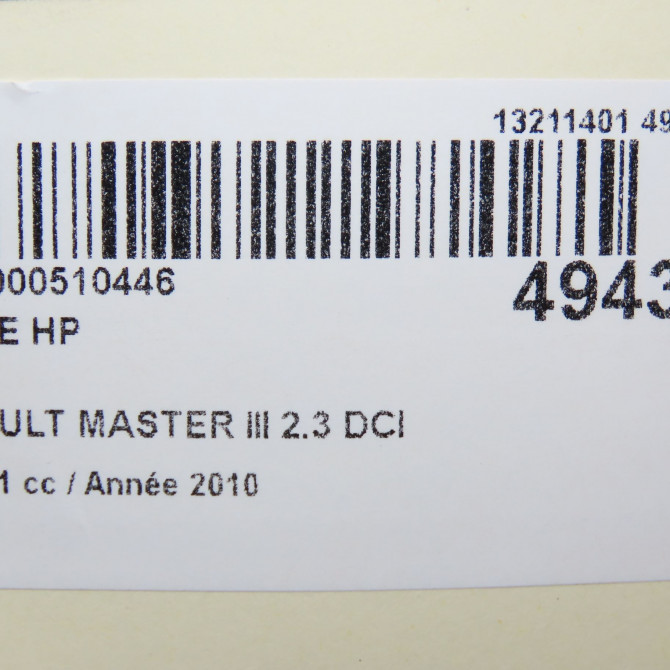 Pompe hp occasion RENAULT MASTER III Phase 1 04-2010->... 2.3 DCI 16v 100ch 8201024002 7