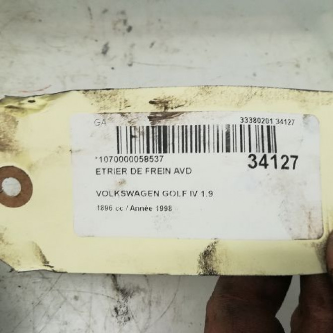 Etrier de frein avant droit occasion VOLKSWAGEN GOLF IV GOLF IV Phase 1 1998-01-01->2005-06-30 1.9 TDI 90ch 1K0615124D 5