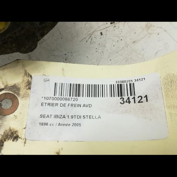 Etrier de frein avant droit occasion SEAT IBIZA III Phase 1 03-2002->03-2006 1.9 TDI 100ch 1K0615124D 3