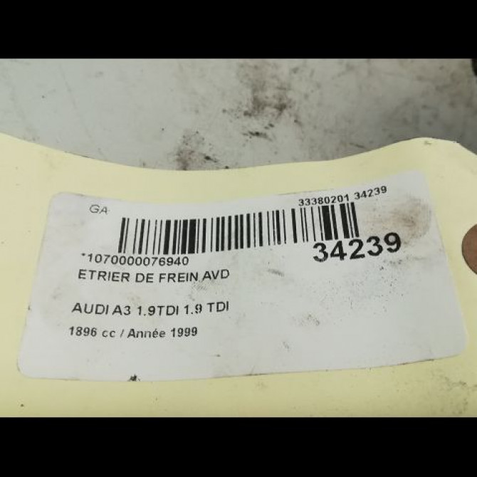Etrier de frein avant droit occasion AUDI A3 I Phase 1 09-1996->10-2000 1K0615124D 3
