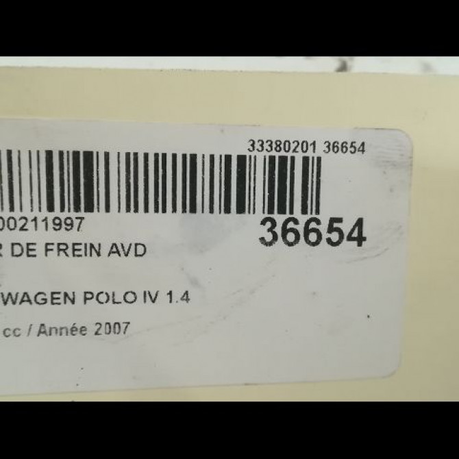Etrier de frein avant droit occasion VOLKSWAGEN POLO IV Phase 2 05-2005->09-2009 1.4 TDI 80ch 1K0615124D 3