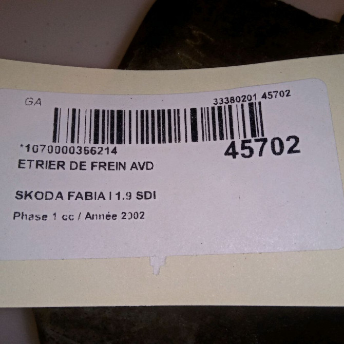 Etrier de frein avant droit occasion SKODA FABIA I FABIA I Phase 1 2000-04-01->2004-09-30 1.9 SDI 1K0615124D 4