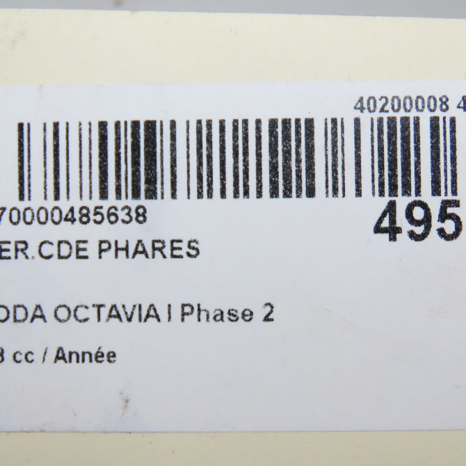 Interrupteur commande de phares occasion SKODA OCTAVIA I Phase 1 04-1995->04-1999 1.9 TDI 90ch 3B0941531C01C 5