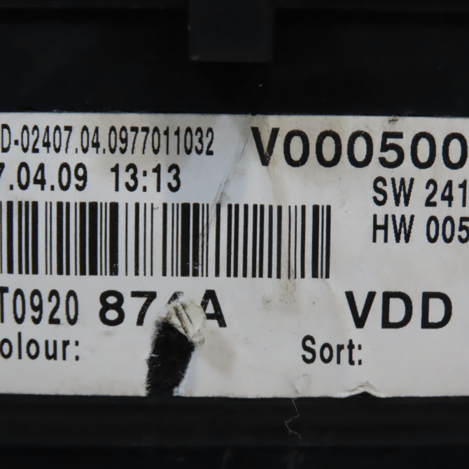 Compteur occasion VOLKSWAGEN TOURAN I Phase 2 11-2006->09-2010 2.0TDi 16v 140ch 1T0920874AZ02 5