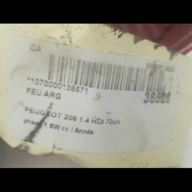 Feu arrière gauche occasion PEUGEOT 206 206 phase 1 SW 2002-06-01->2006-12-31 1.4 HDI 70ch 6350R4 3