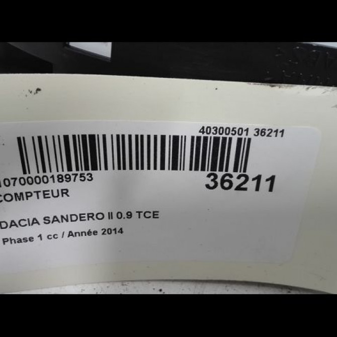 Compteur occasion DACIA SANDERO II Phase 1 10-2012->... 0.9 TCE 90ch 248106897R 3