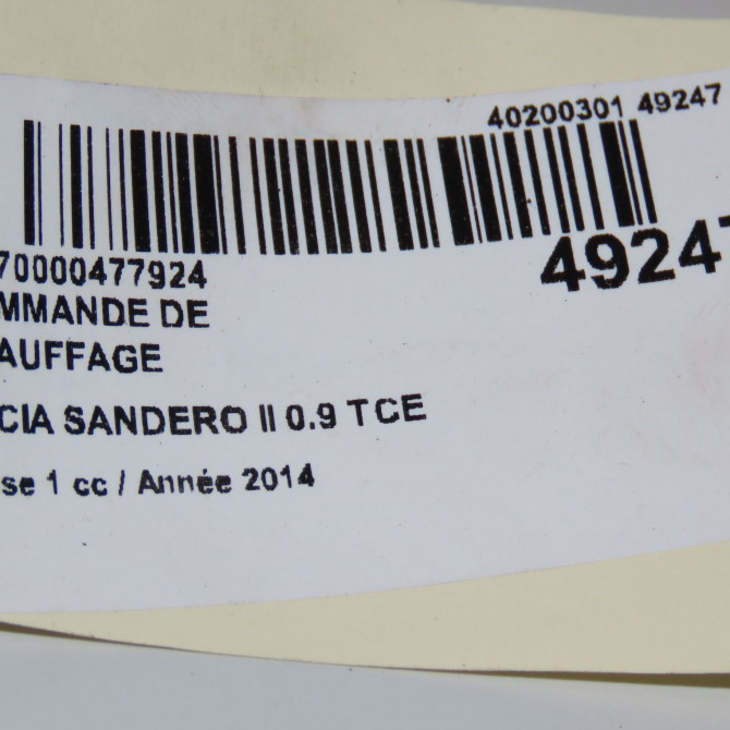Commande de chauffage occasion DACIA SANDERO II Phase 1 10-2012->... 0.9 TCE 90ch 275105857R 4