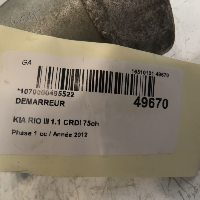 Démarreur occasion KIA RIO III Phase 1 06-2011->... 1.1 CRDI 75ch 361002A500 4